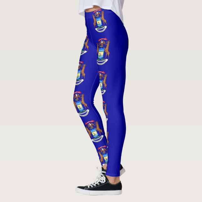 Leggings with flag of Michigan State, USA (Left)