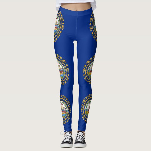 Leggings with flag of New Hampshire State, USA (Front)