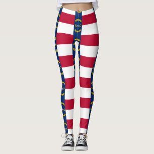 Leggings with flag of North Carolina State, USA