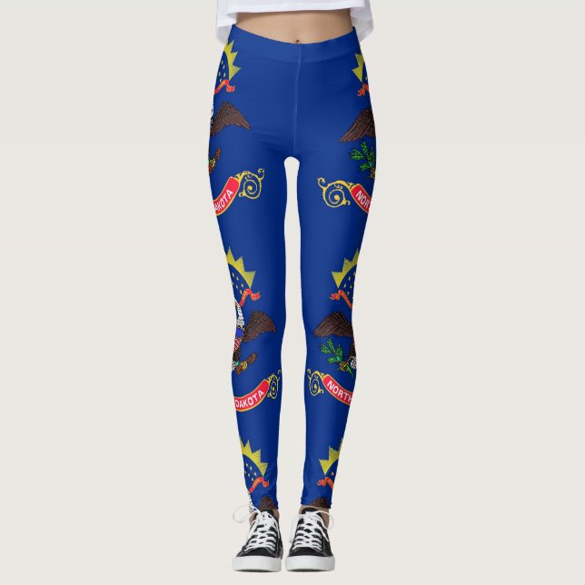 Leggings with flag of North Dakota State, USA (Front)