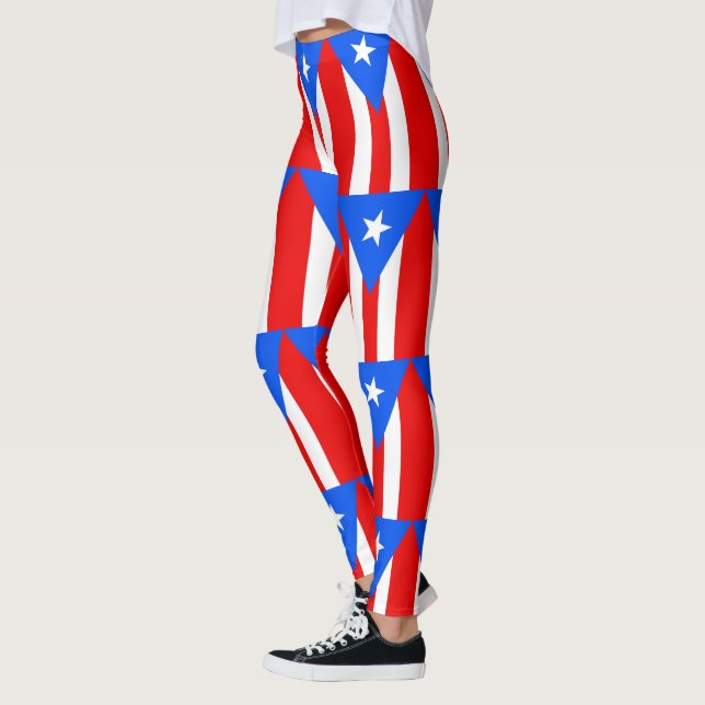 Leggings with flag of Puerto Rico, USA (Left)