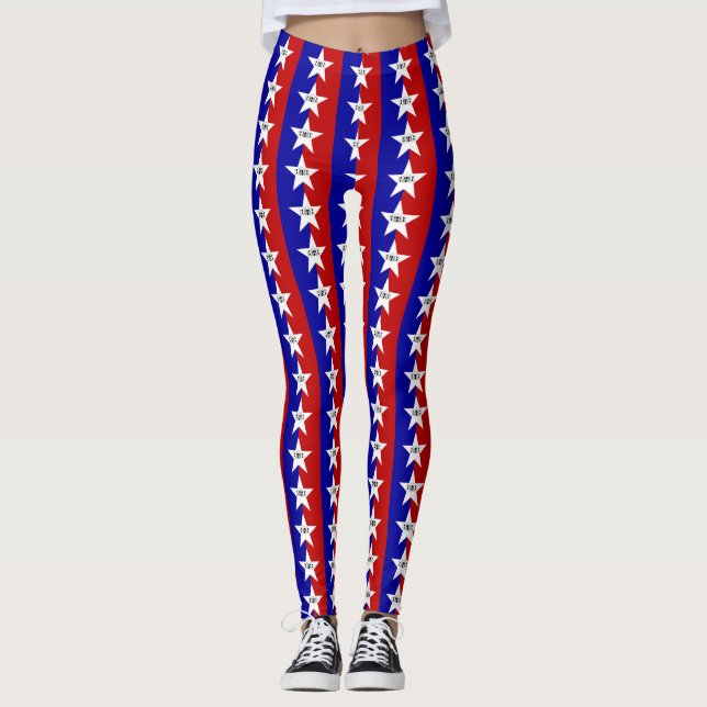 Leggings with flag of San Antonio City, USA (Front)
