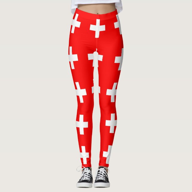 Leggings with flag of Switzerland (Front)