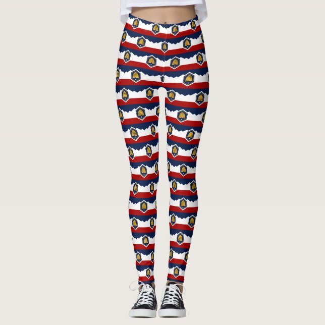 Leggings with flag of Utah State, USA (Front)