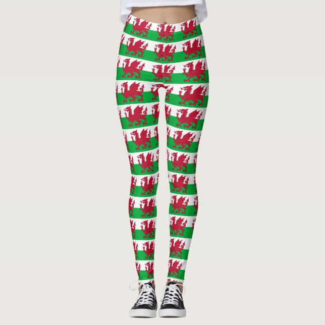 Leggings with flag of Wales, United Kingdom (Front)