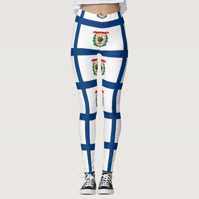 Leggings with flag of West Virginia State, USA (Front)
