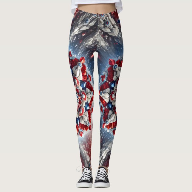 Leggings with Norwegian Colours design (Front)