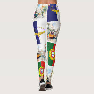 Leggings with Portugal and Azores Flags