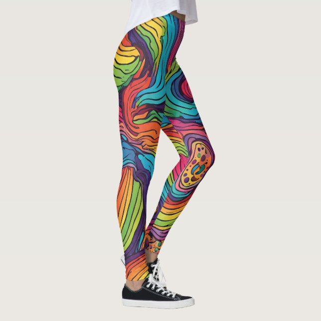 Leggings with Rainbow Colour Patterns (Right)