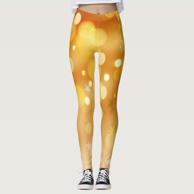  Leggings with Whimsical Multi-Colour Star Design (Front)