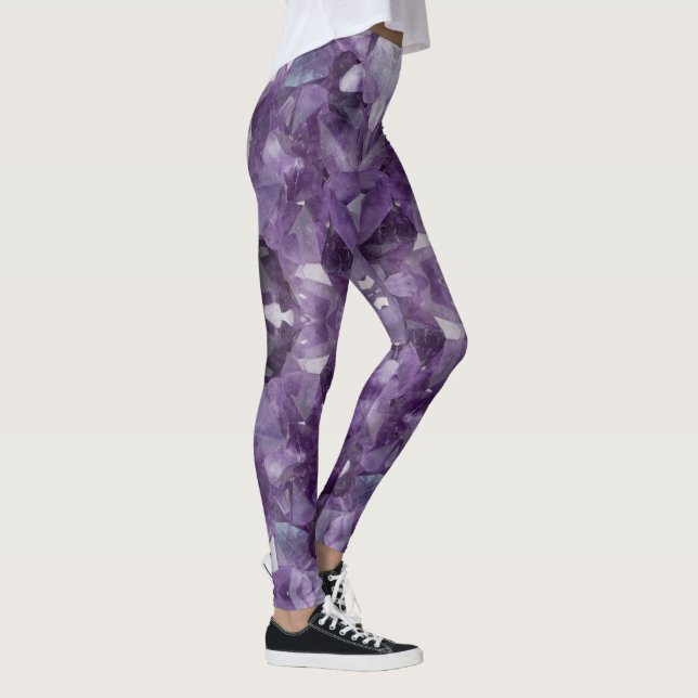 Leggings Yoga Pants Amethyst Crystals (Right)