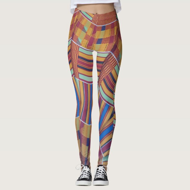 Leggings Yoga Stretch Pants African Pattern (Front)