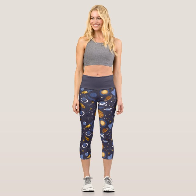 Leggins Capri yoga collection Animals Outer Space Leggings (Front)