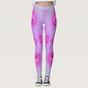 Leggins in pink abstract spirals style leggings
