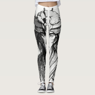 "Leggy Extravaganza: A Whimsical Cartoon Marvel on Leggings