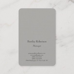 Legible trendy plain simple minimalist grey business card