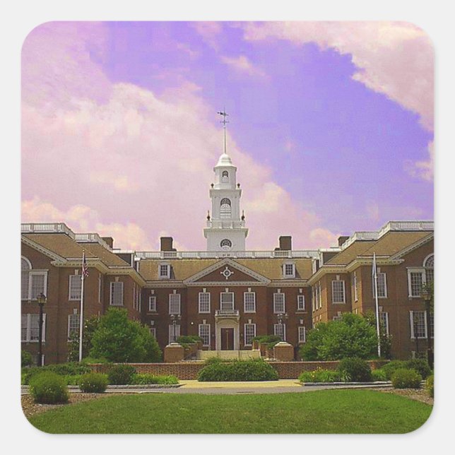 Legislative Hall Delaware State Capitol in Dover Square Sticker (Front)