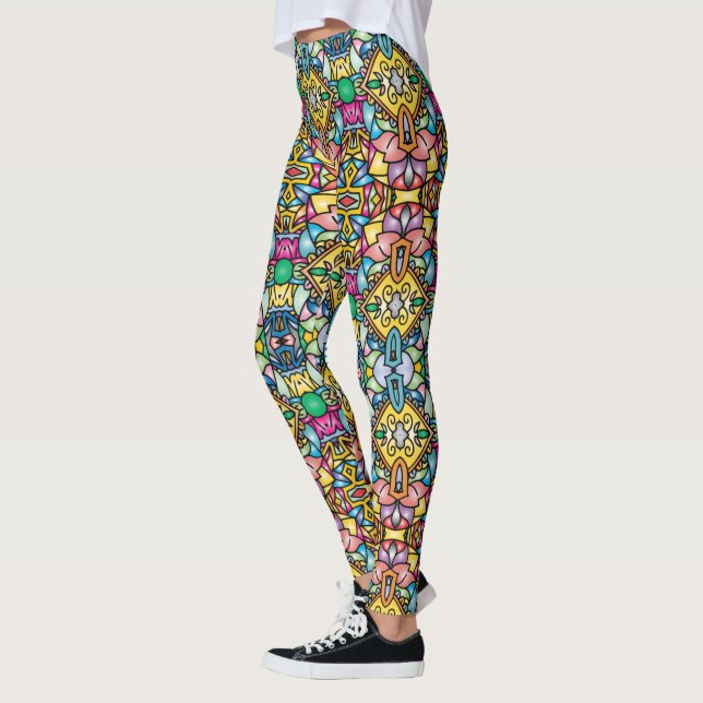 Legs Alive: Uniquely Patterned Leggings Galore! (Left)