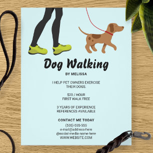 Legs And A Cute Brown Dog - Dog Walking Business Flyer