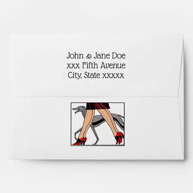 Legs Art Deco Women Greyhound Whippet Dog R Envelope (Back (Top Flap))