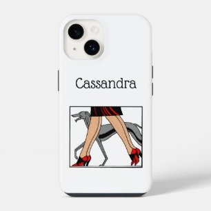 Legs Art Deco Women Greyhound Whippet Dog R iPhone 14 Case