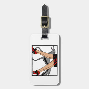 Legs Art Deco Women Greyhound Whippet Dog R Luggage Tag