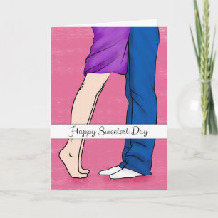 Legs of a Couple Embracing for Sweetest Day Thank You Card