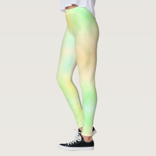 Legs wearing pastel-coloured leggings 