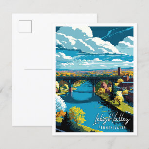 Lehigh Valley Pennsylvania USA vintage travel Postcard
