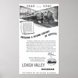 Lehigh Valley Railroad-A Second Century of Service Poster