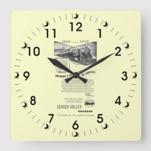 Lehigh Valley Railroad-A Second Century of Service Square Wall Clock