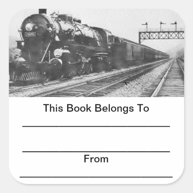 Lehigh Valley Train Bookplates Square Sticker (Front)