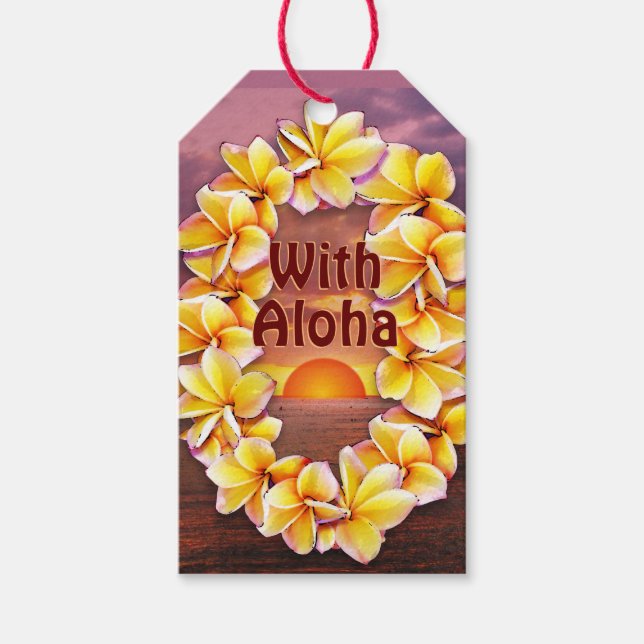 Lei with Aloha (customisable) Gift Tags (Front)
