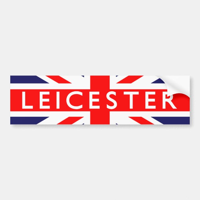 Leicester : British Flag Bumper Sticker (Front)