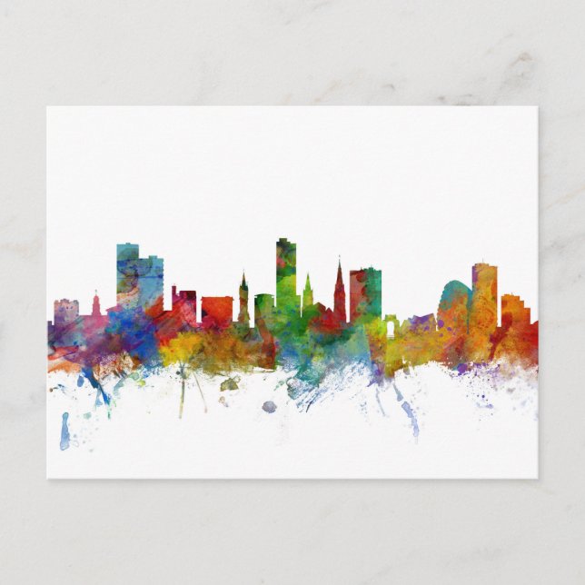 Leicester England Skyline Postcard (Front)