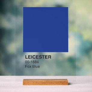 Leicester Fox Blue - Clear Background Acrylic Sign