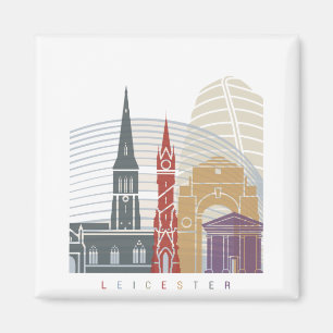 Leicester skyline poster magnet