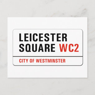 Leicester Square, London Street Sign Postcard