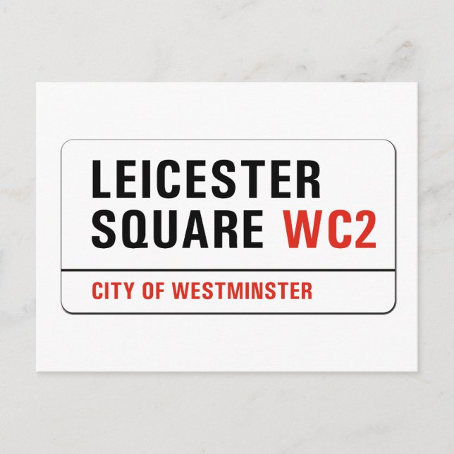 Leicester Square, London Street Sign Postcard (Front)