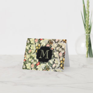 Leicester Vintage Floral Monogrammed Note Card