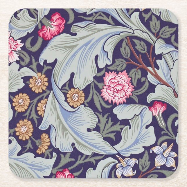 Leicester, William Morris Square Paper Coaster (Front)
