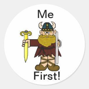 Leif Erikson " Me First" Stickers! Classic Round Sticker