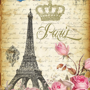 L'Eiffel et les Roses Eiffel Tower Crown Decoupage Tissue Paper