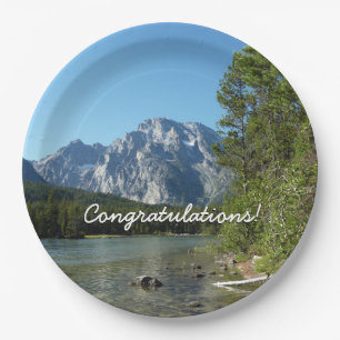 Leigh Lake at Grand Teton National Park Paper Plate