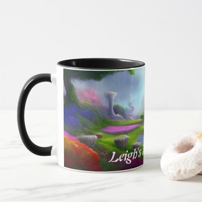 Leigh's Morning Tea Personalised Customisable Mug (With Donut)