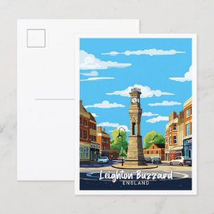 Leighton Buzzard Vintage Art Travel Illustration Postcard