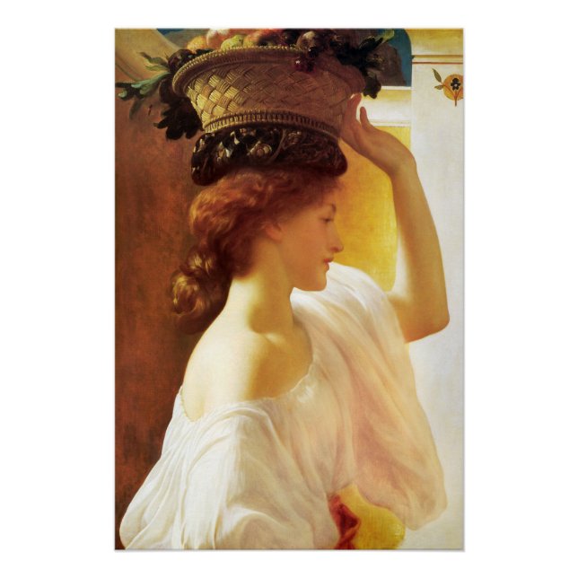 Leighton Eucharis Girl with basket of fruit CC0672 Poster (Front)
