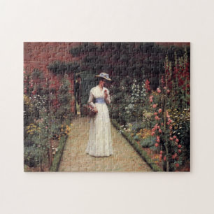 Leihgton Lady in a Garden Jigsaw Puzzle