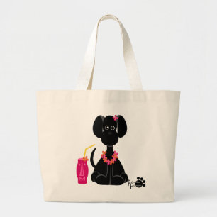 LeiLani the Black Lab Large Tote Bag