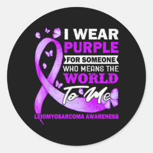 Leiomyosarcoma Awareness Purple Ribbon Sarcoma Classic Round Sticker